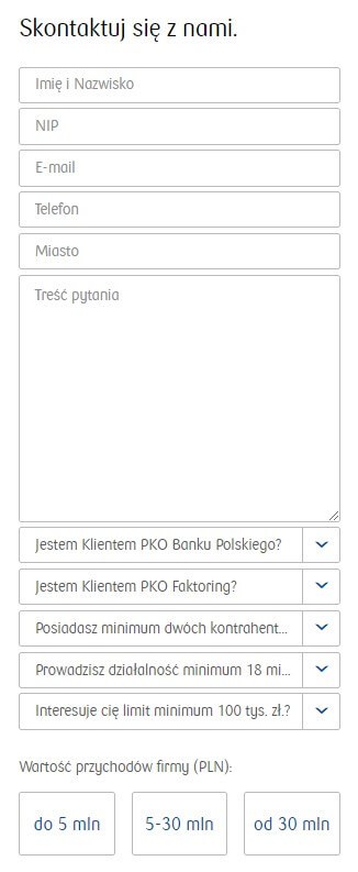 Wniosek o faktoring w PKO