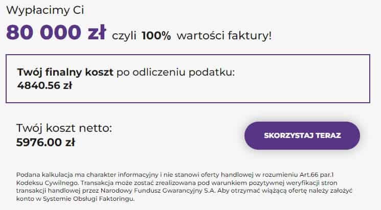 Zaliczka faktoringowa w NFG