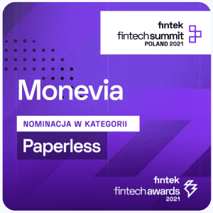 Monevia - nominacja w kat. paperless - fintek fintech summit