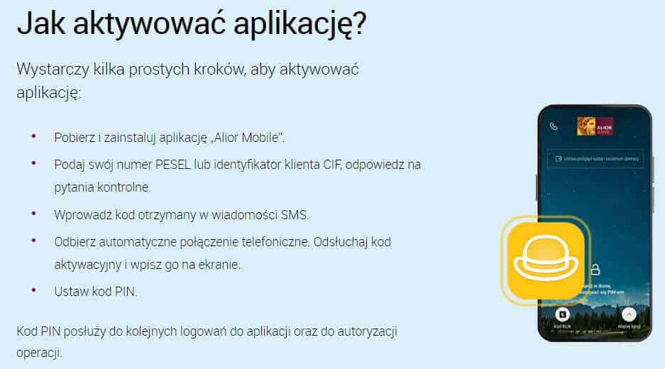 Aktywacja aplikacji Alior Banku