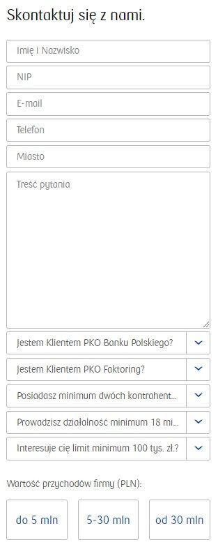 Wniosek o faktoring w PKO Faktoring