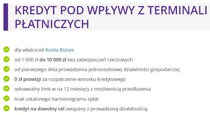 Kredyt pod wpływy z terminali płatniczych w Credit Agricole