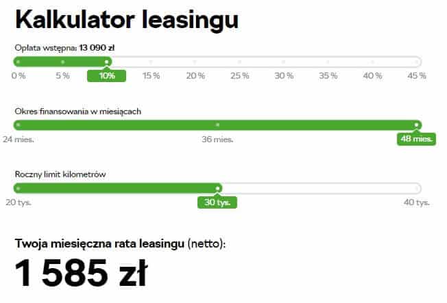 Kalkulator leasingu niskich rat Skoda