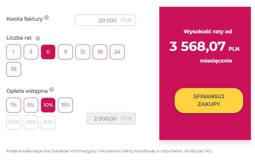 Kalkulator faktoringu odwrotnego w NFG