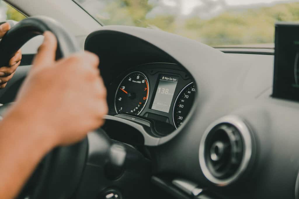 person driving vehicle